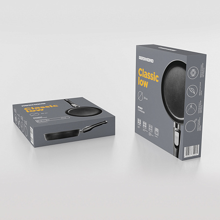 Сковорода низкая REDMOND Black 20 см PF5507