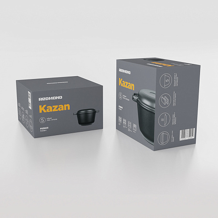 Казан с крышкой-сковородой REDMOND Black 5 л PS5603